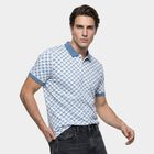 Men's Light Blue Cotton Polo Neck Polo T-Shirt, हल्का नीला, small