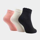 Women's Assorted Regular Fit Solid Pack of 3 Socks, चुनिंदा, small
