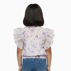 Girls Soft Lavender Round Neck Romantic T-Shirt, Lilac, small