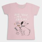 Girls' T-Shirt , हल्का गुलाबी, small