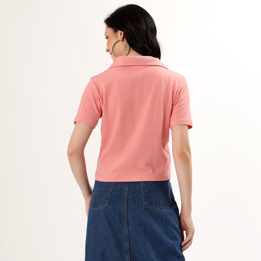 Women's Light Pink Collared Casual Shirt, हल्का गुलाबी, large image number null