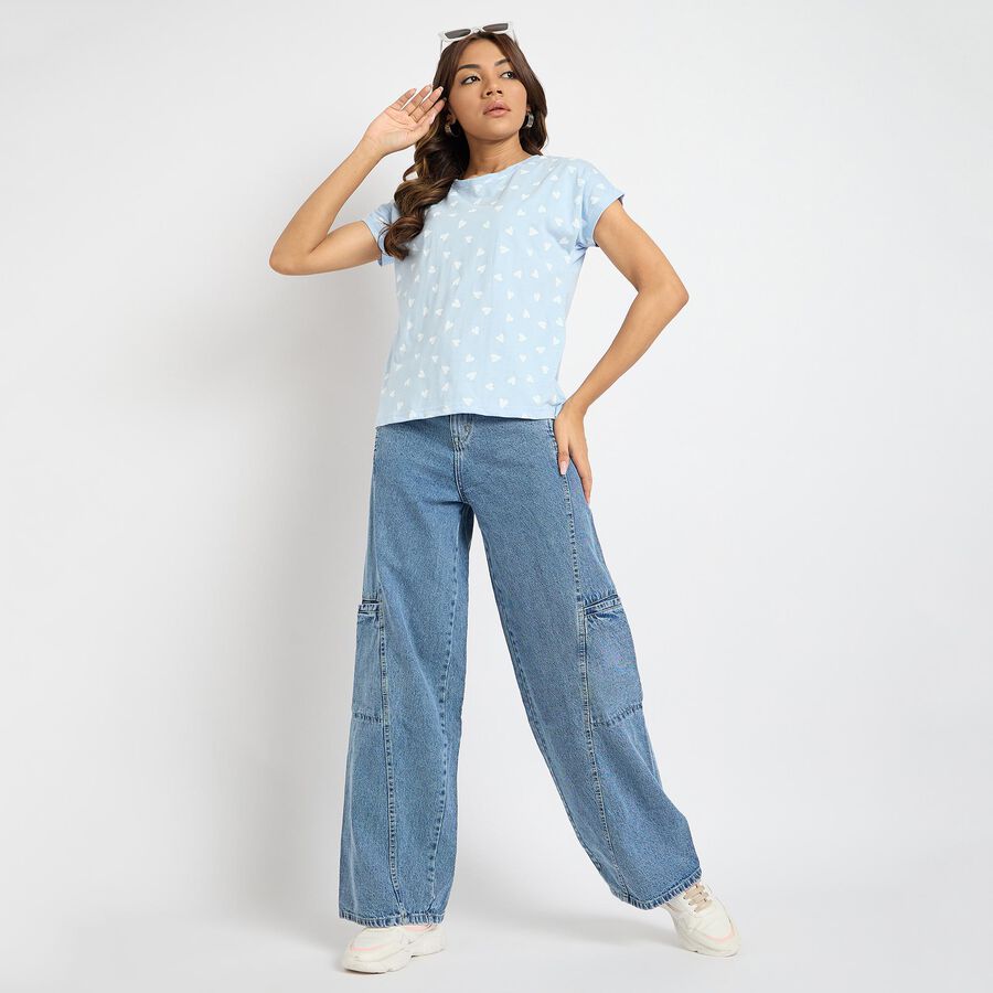 Ladies' Round Neck T-Shirt , Light Blue, large image number null