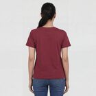 Women's Purple Cotton Round Neck Casual T-Shirt, Purple, small