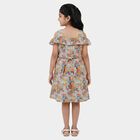 Girls' Off White Cotton Blend Casual Frock, ऑफ व्हाइट, small