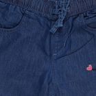 Girls' Deep Indigo Relaxed Fit Embroidered Jeans, मध्यम नीला, small image number null