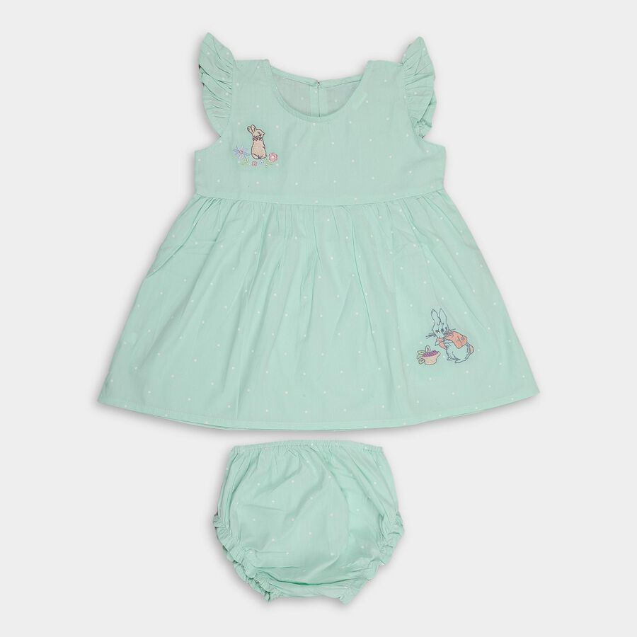 Infants' 100% Cotton Frock, Dark Green, large
