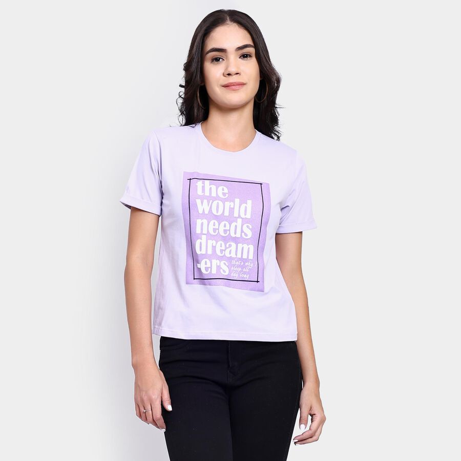 Ladies' Round Neck T-Shirt , Lilac, large image number null