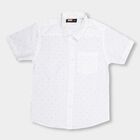 Boys Bright White Regular Collar Casual Shirt, White, small image number null