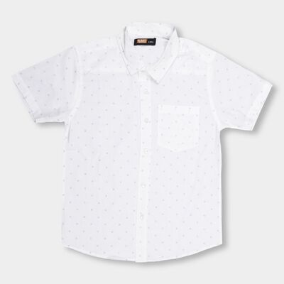 Boys Bright White Regular Collar Casual Shirt