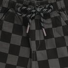 Boys' Black and Grey Checkered Jogger Trousers, काला, small image number null