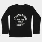 Boys Black Round Neck Regular Boys T-Shirt, काला, small