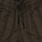 Boys' Olive Green Striped Cotton Jamaican Shorts, Olive, small