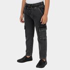 Boys' Grey Cargo Fit Elastic Waist Jeans, Light Grey, small