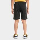 Boys' Black Regular Fit Printed Athletic Bermuda Shorts, चारकोल, small