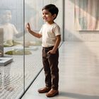 Boys Brown Straight Fit Jeans, Brown, small