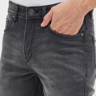 Men's Stonewashed Blue Slim Fit Jeans, Black, small