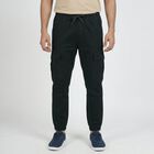 Men's Dark Green Slim Fit Casual Trousers, Dark Green, small