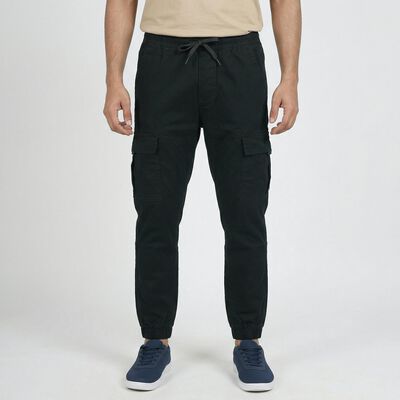 Men's Dark Green Slim Fit Casual Trousers