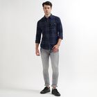Men's 100% Cotton Casual Shirt, Navy Blue, small image number null