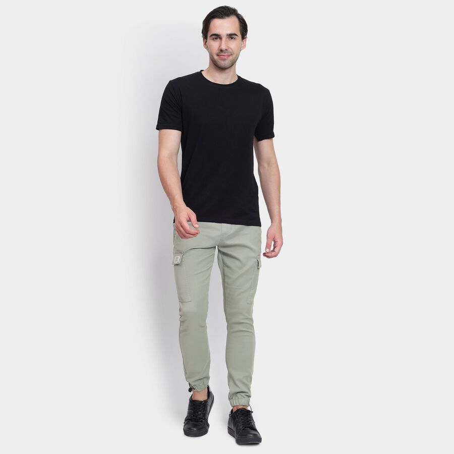 Men's Slim Fit Casual Trousers, Light Green, large image number null