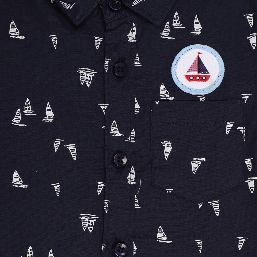 Infants' 100% Cotton Shirt , Navy Blue, large image number null