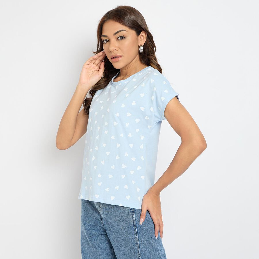 Ladies' Round Neck T-Shirt , Light Blue, large image number null