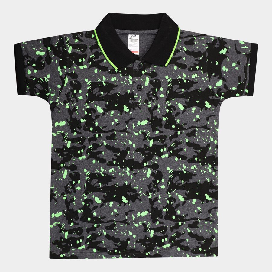 Boys All Over Print T-Shirt, Dark Grey, large image number null