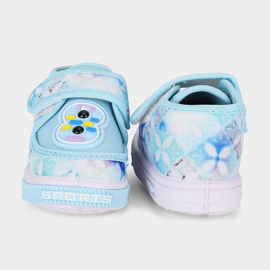 Boys' Light Blue Velcro Strap Sneakers, Blue, large
