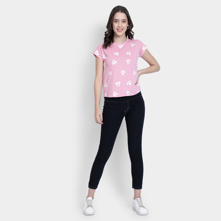 Ladies' Round Neck T-Shirt , Pink, large image number null