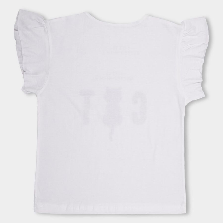 Girls' 100% Cotton T-Shirt , White, large image number null