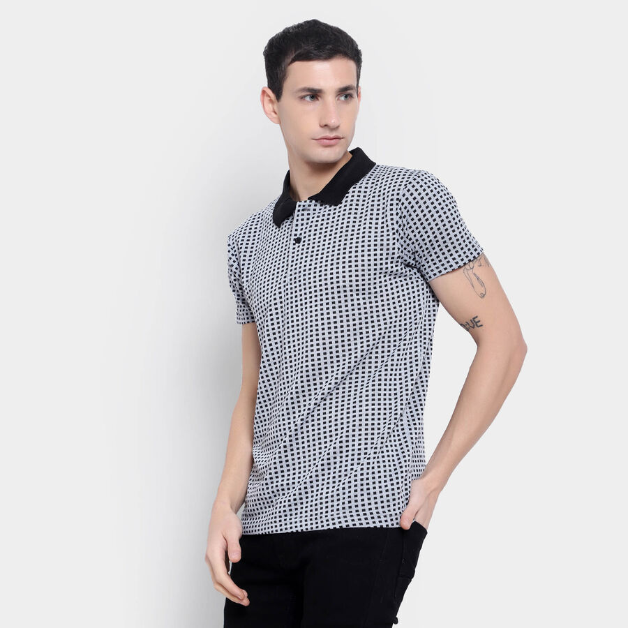 Solid Polo Shirt, Melange Mid Grey, large image number null