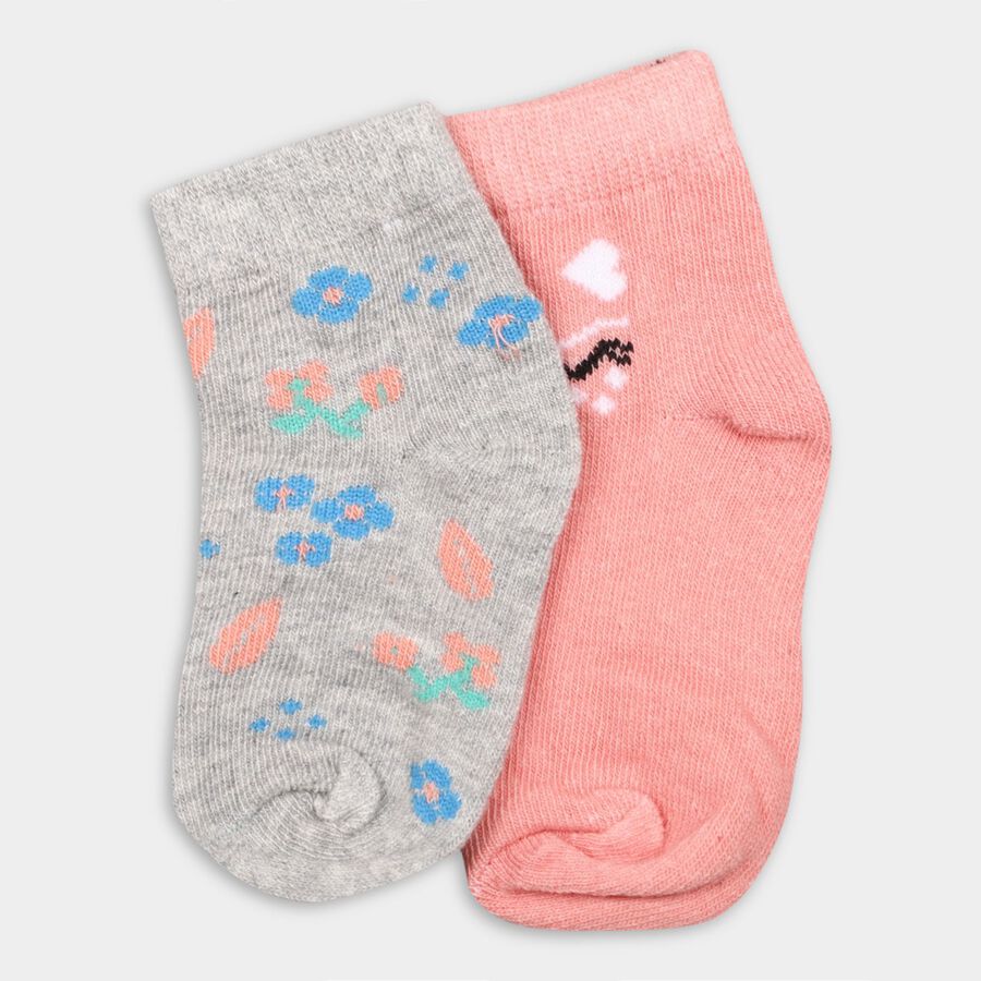Girl's Socks (Pack of 2), Light Grey, large image number null