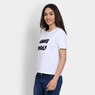 Ladies' 100% Cotton Round Neck T-Shirt, सफ़ेद, small image number null