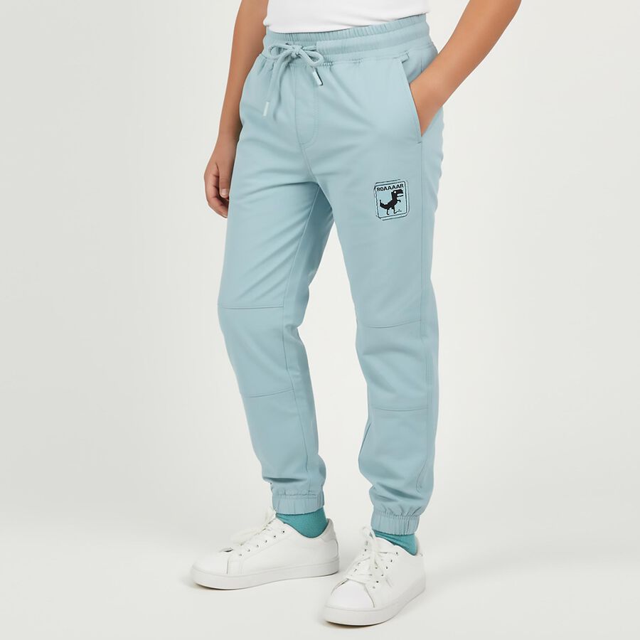 Boys' 100% Cotton Trouser, मध्यम नीला, large image number null