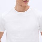 Men's Snow White Cotton Round Neck Tee Shirt, White, small image number null