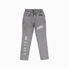 Boys Muted Grey Regular Fit Printed Jogger Jeans, Light Grey, small image number null
