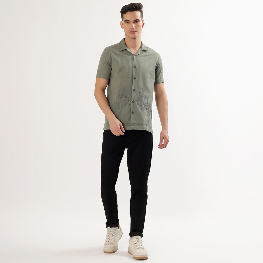 Men's Muted Sage Green Cuban Casual Shirt, हल्का हरा, large image number null