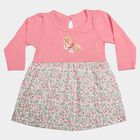 Infants' Pink Fit and Flare Butterfly Motif Frock, हल्का गुलाबी, small