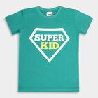 Boys Placement Print T-Shirt, गहरा हरा, small image number null