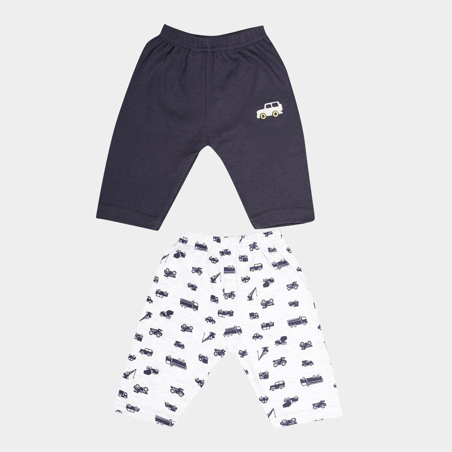 Infants Printed Elasticated Pyjama, Melange Light Grey, large image number null