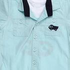 Infants' Light Blue Cotton Collared Embroidered Baba Suit, हल्का नीला, small image number null