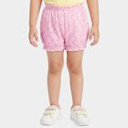Girls Pink Ruffled Printed Bloomer Shorts, Light Pink, small