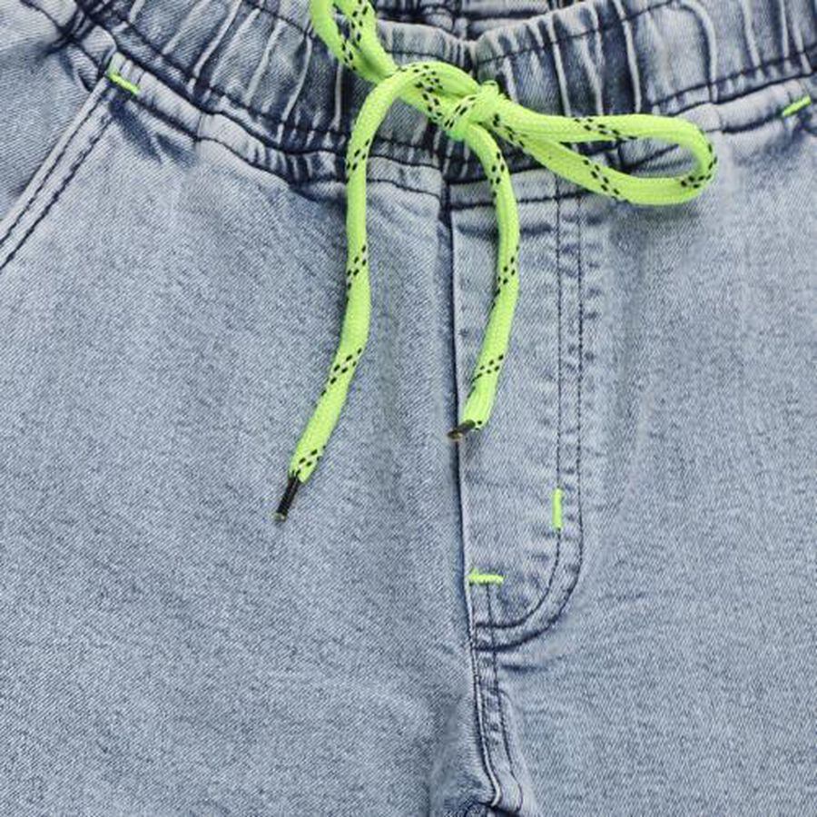 Boys Light Blue Jogger Fit Cargo Jeans, हल्का नीला, large image number null