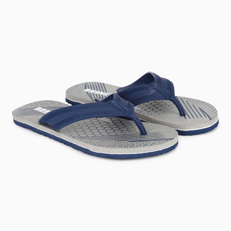 Men Grey Flip-Flops Slippers, Grey, large