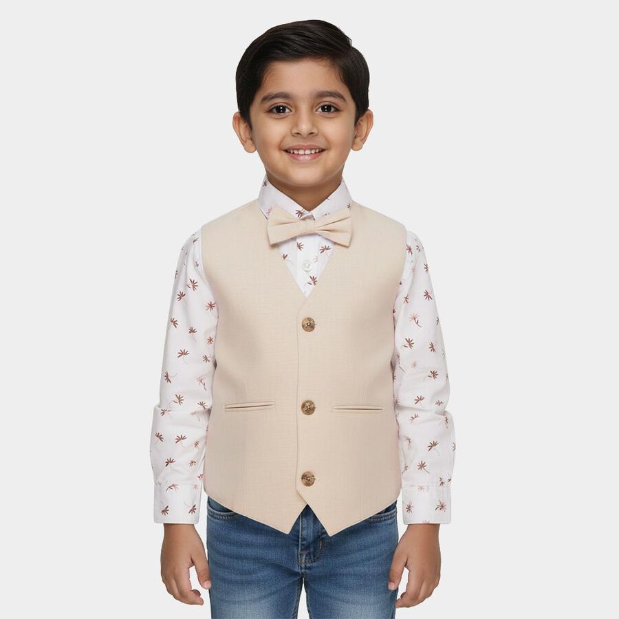 Boys White Cotton Classic Collar Casual Shirt, गुलाबी, large