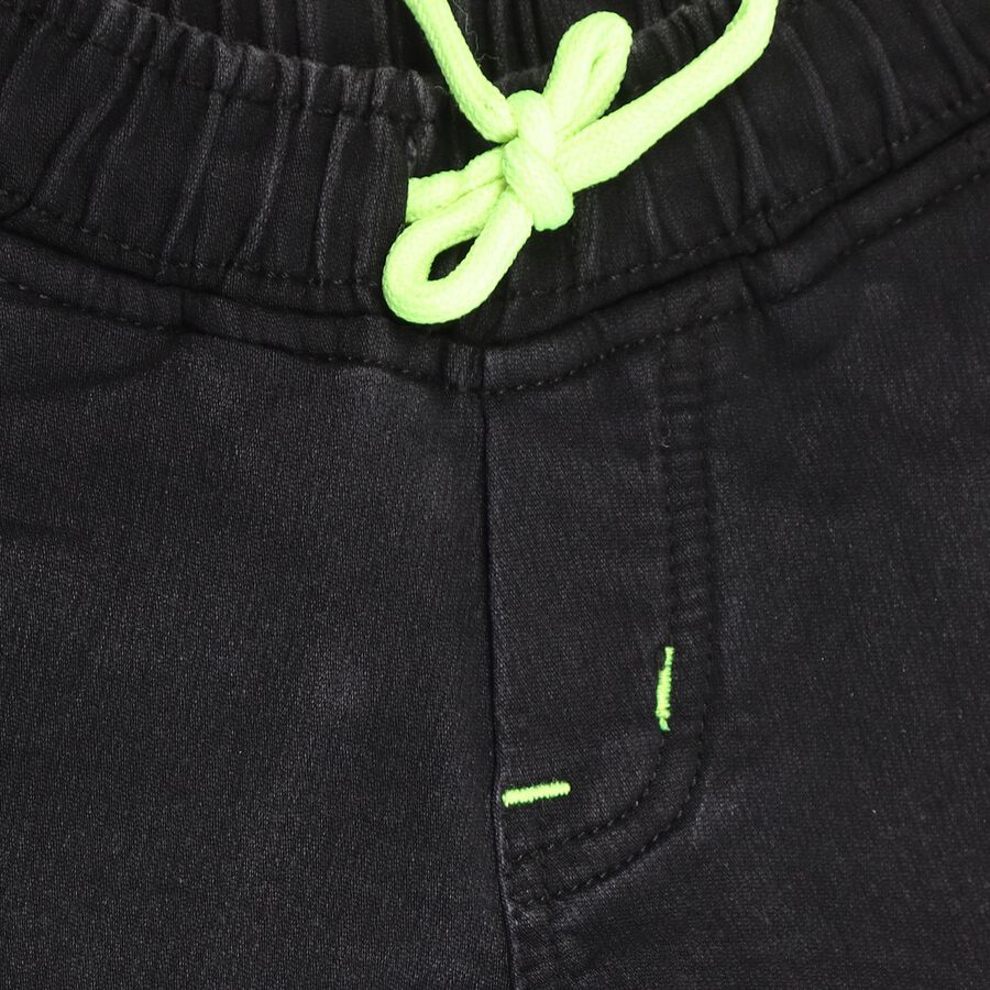 Boys' Jet Black Slim Fit Jogger Jeans, Black, large image number null