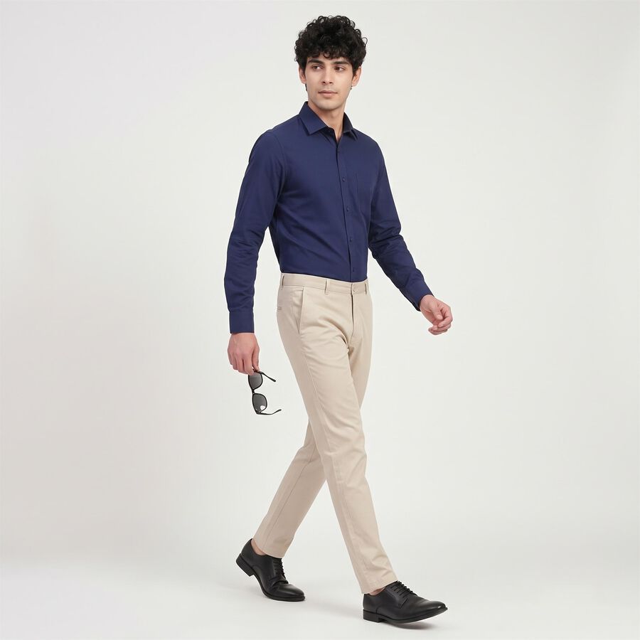Men's Silver Slim Fit Chino Trousers, सिल्वर, large
