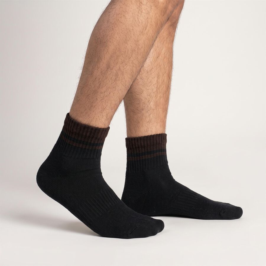 Men Ankle Length Regular Fit Pack of 3 Socks ( Black, Blue, Grey ), नेवी ब्लू, large