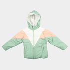 Girls' Mint Green Hooded Puffer Jacket, Light Green, small