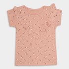 Girls' 100% Cotton T-Shirt , Peach, small
